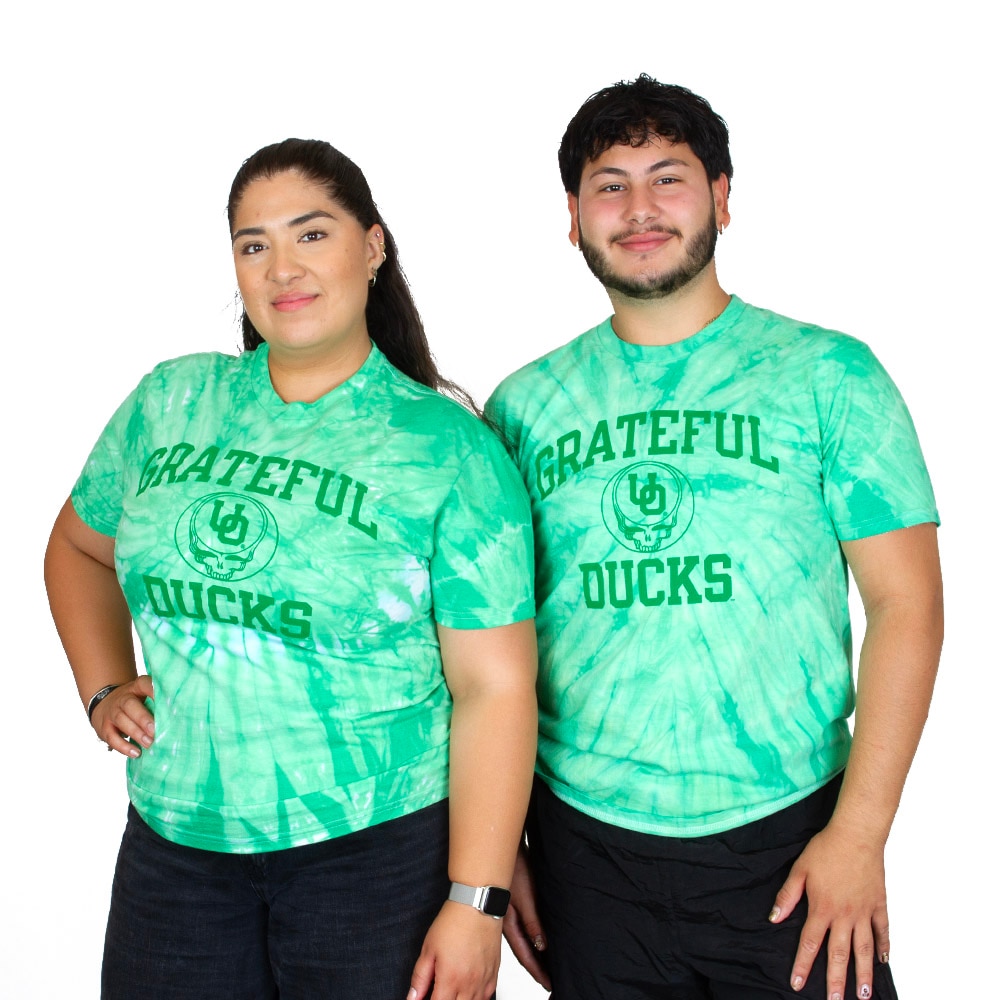 Interlocking UO, Green, Crew Neck, Cotton, Men, Unisex, Tie-dye, Class Trip, Grateful Dead, Steal ur Face, T-Shirt, 963464